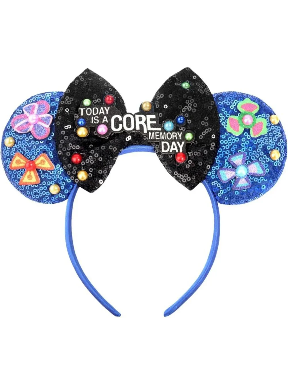 Women Black Blue Cartoon Mickey Mouse Costume Headband For Cosplay